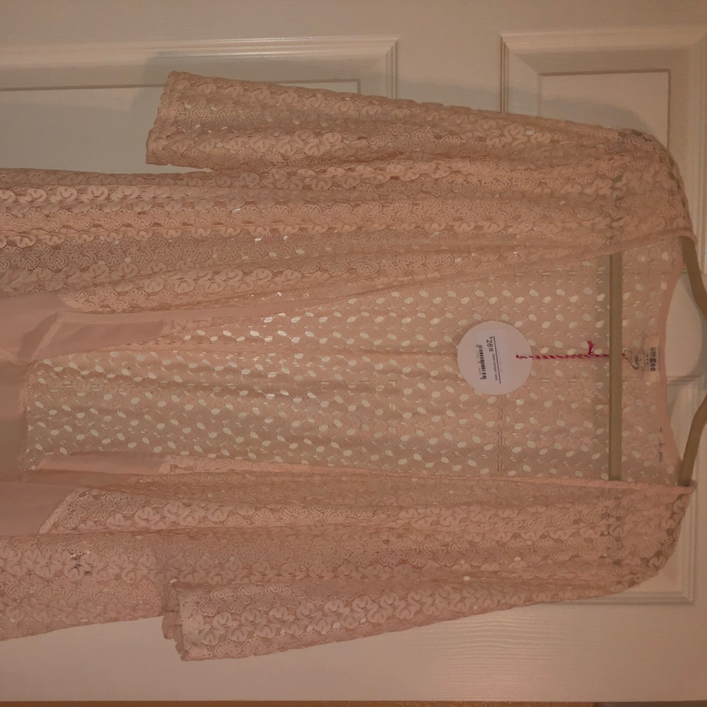 Umgee Large Crème/Light Blush Pink Stella Cardigan